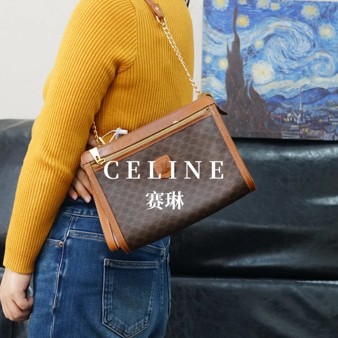 95新 Celine/思琳 老花单肩包/JJ01607914/7914