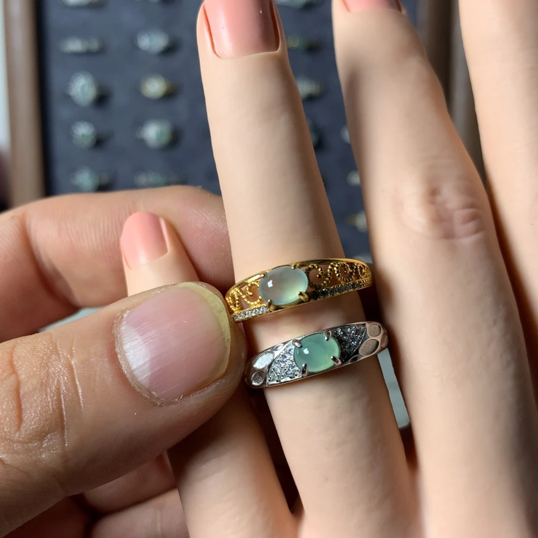 夏***荷翡翠未镶嵌戒指0062