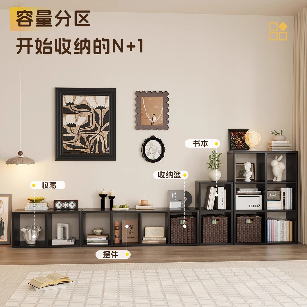 落地电视柜家用客厅2025新款收纳储物柜小户型中古风卡莱克格子柜