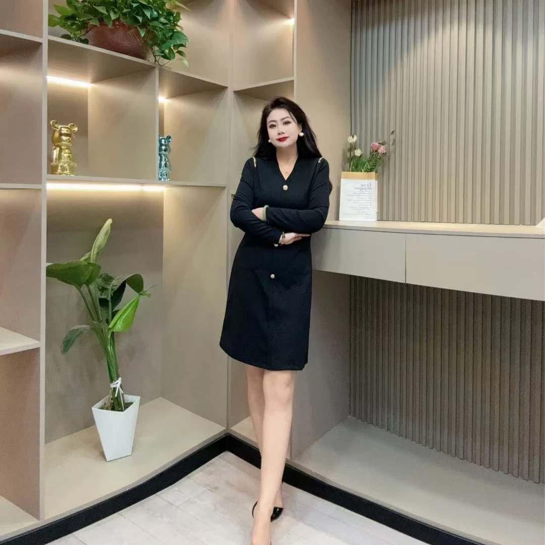 春季连衣裙-鸿 8367时尚气质女人味潮流显瘦洋气胖MM大码女装新款