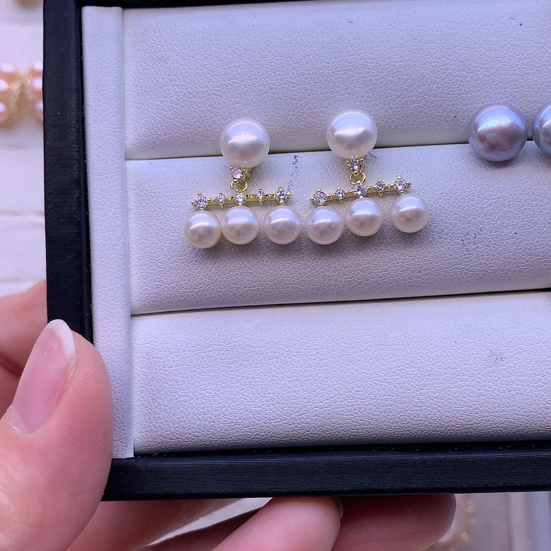 淡水珍珠耳饰合金