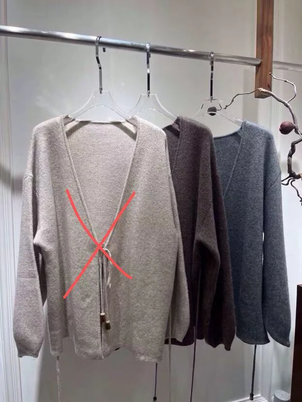 ［BAI］慵懒系绳款外套女设计感小众温柔风不规则针织开衫262