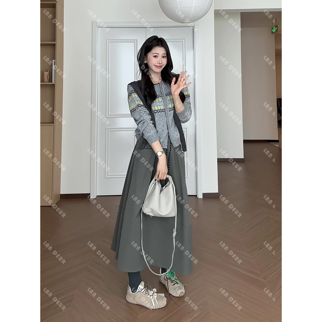 JIUJIU【优雅旋律】显瘦高腰韩版舒适时尚休闲百搭夏季设计师半身裙