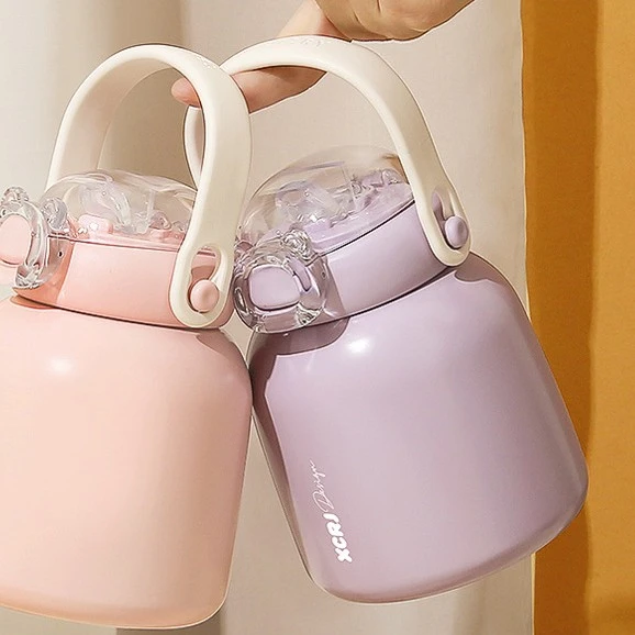 316不锈钢保温杯女高颜值家用大容量创意女士可爱便携杯子吸管杯