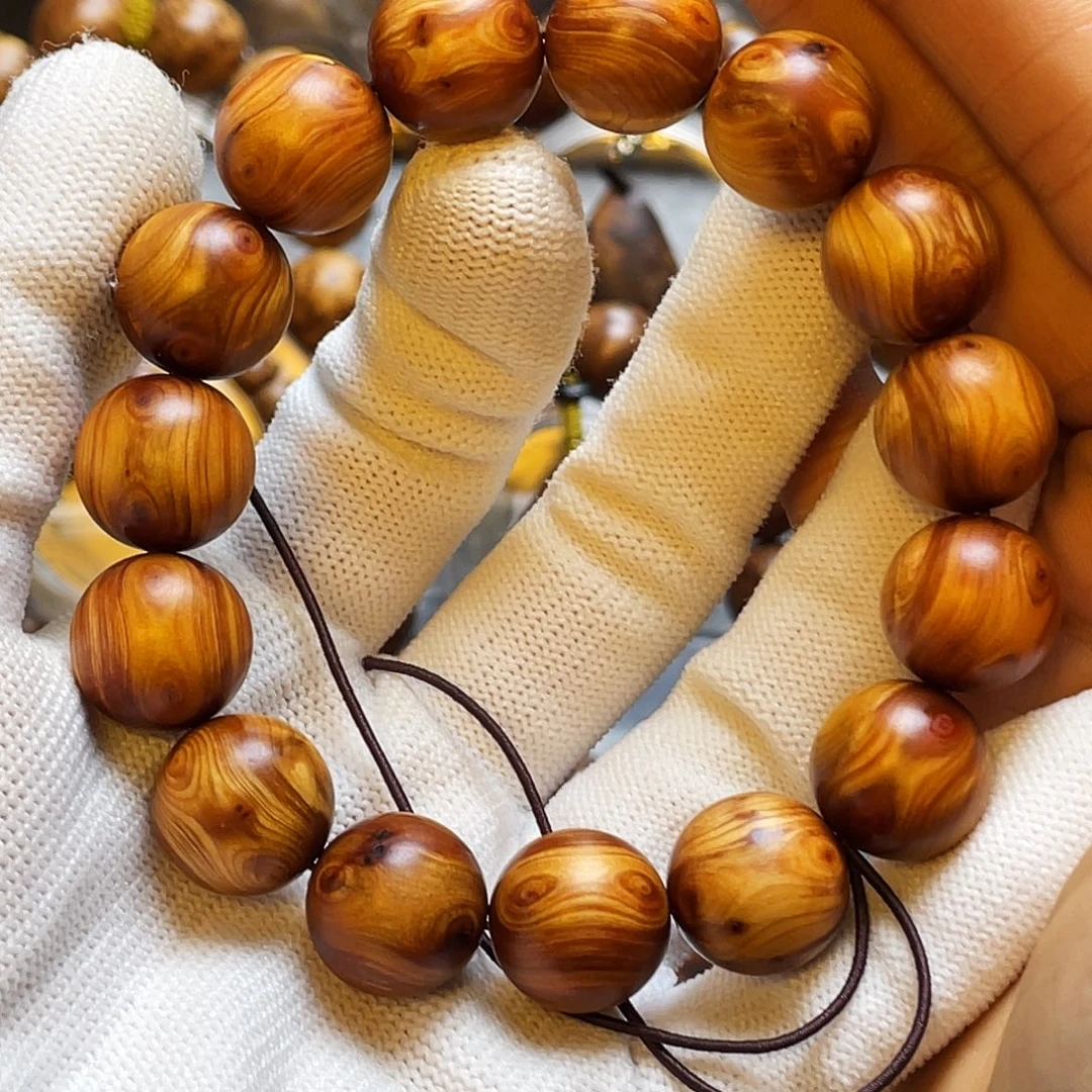 柏木手串/手链太行崖柏15对眼鬼脸纹