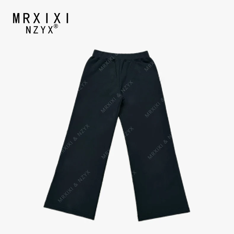 2025秋冬新款小众设计加厚直筒吊腿显瘦棉质百搭松紧腰休闲裤女