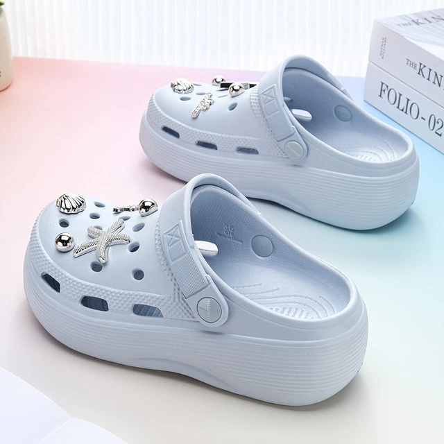 洞洞鞋女夏外穿厚底防滑包头拖沙滩鞋踩屎感eva孕妇增高护士凉拖