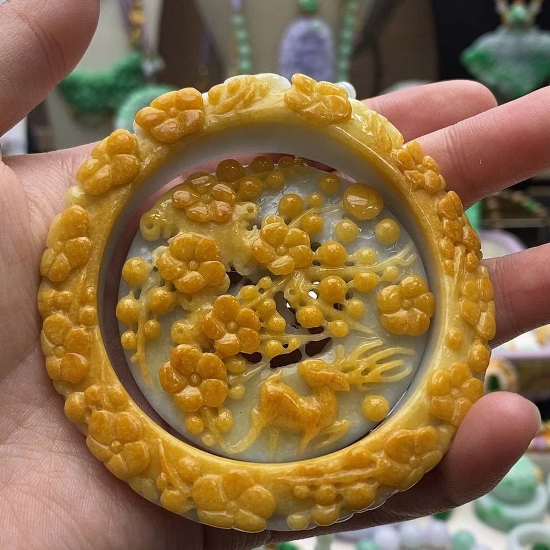 翡翠未镶嵌颈饰手镯套装58.5