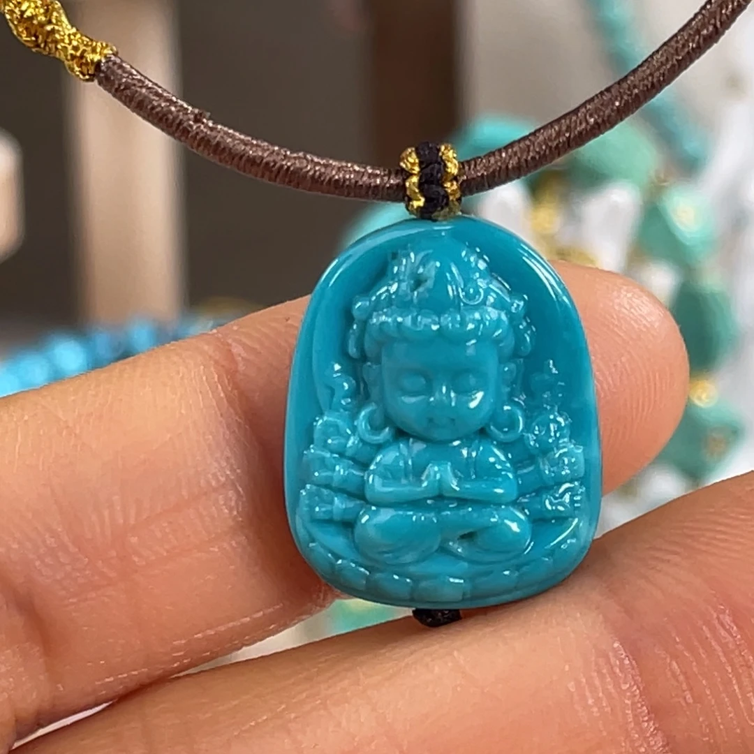 绿松石未镶嵌套链八臂观音