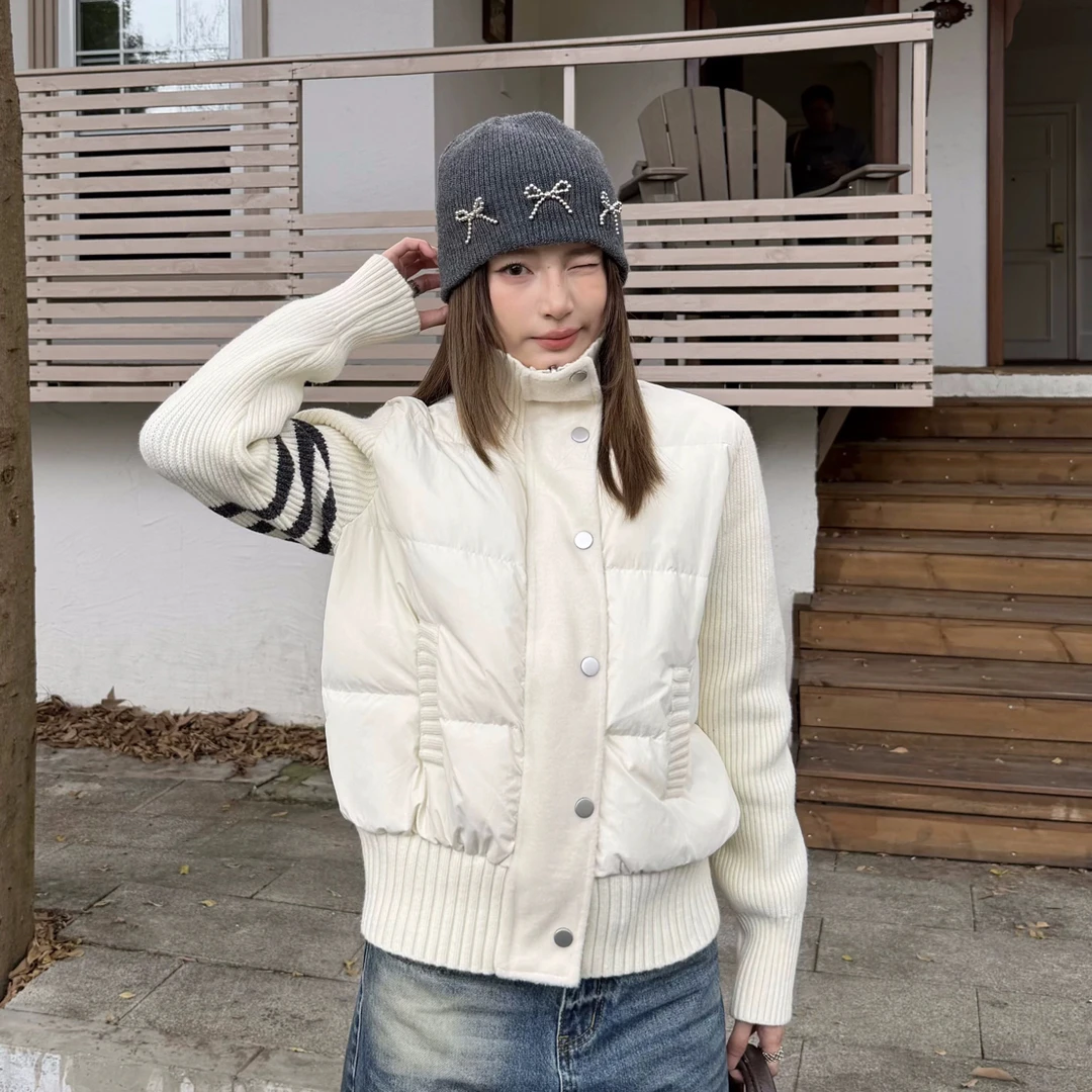 韩系针织“三条杠外套”