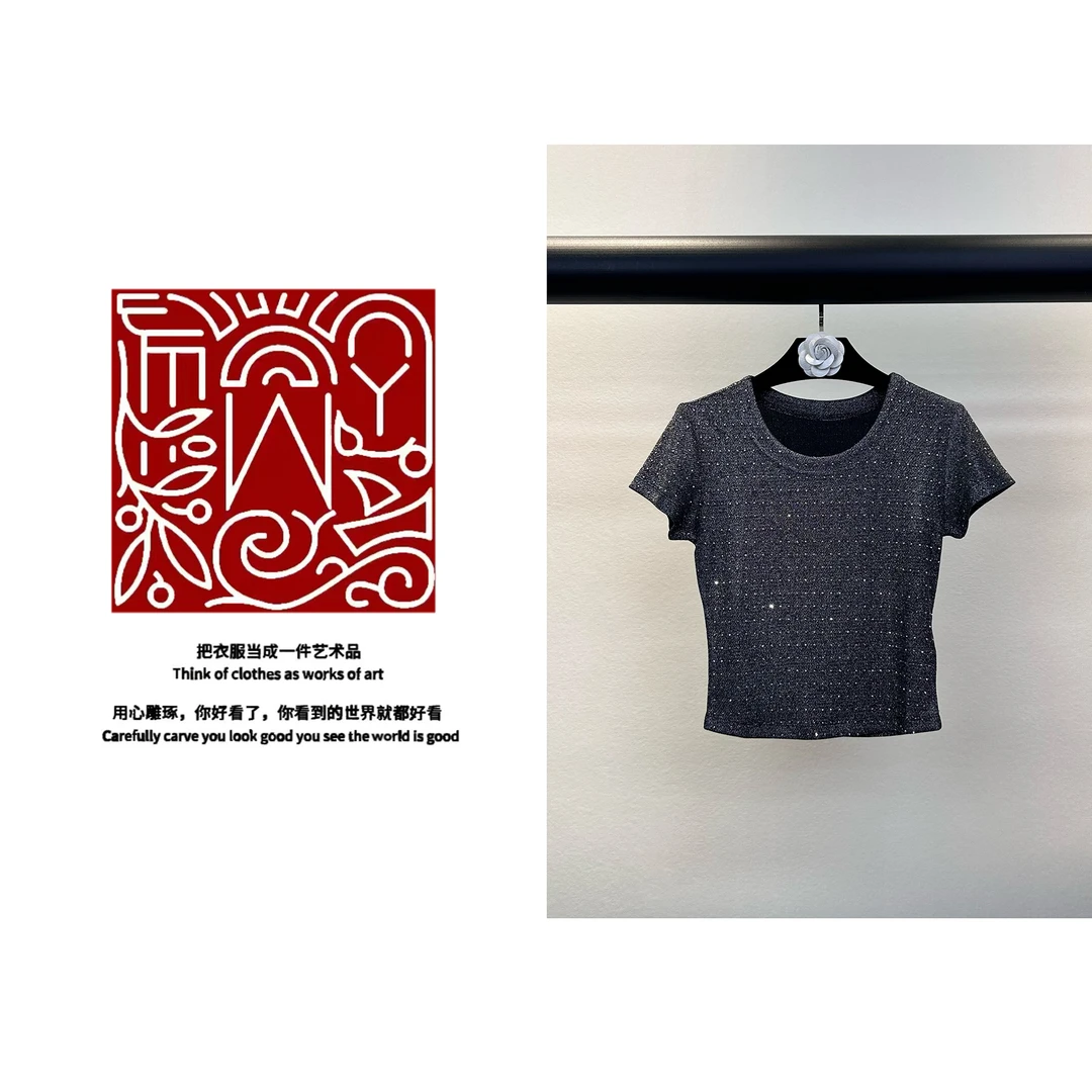 「DAYAO」24S新款百搭名媛气质镶钻衬衫青奢高端女装WY2428