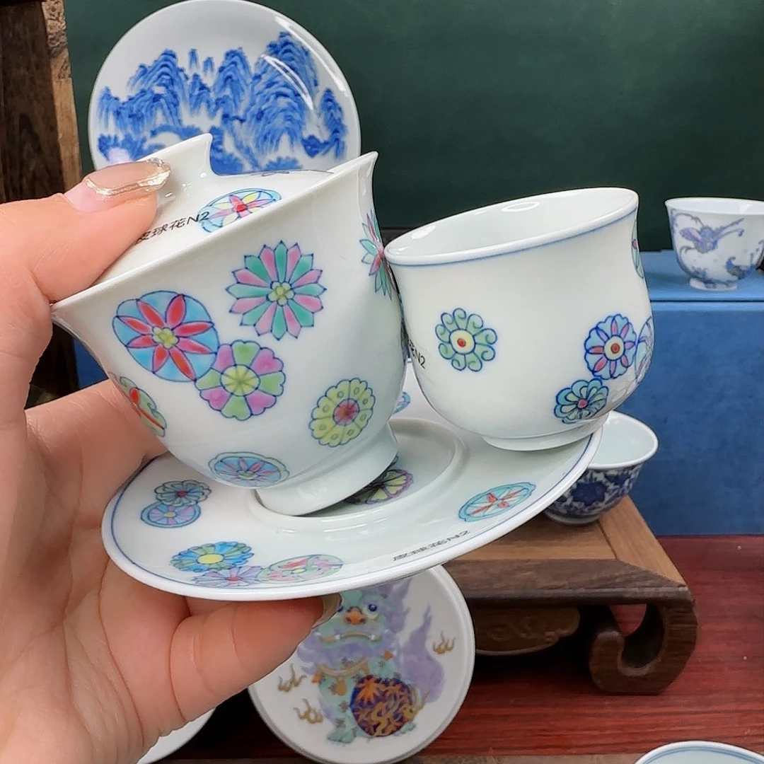 E***r景德镇斗彩套系皮球花