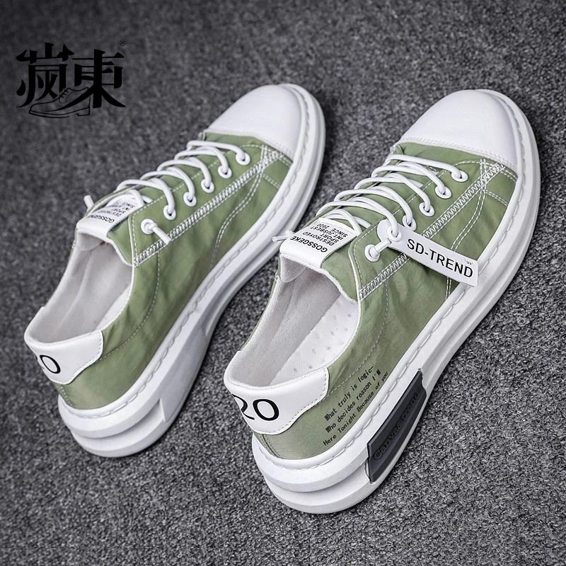 【正品】春季男鞋透气冰丝帆布潮鞋子速干专用布鞋一脚蹬网红板鞋