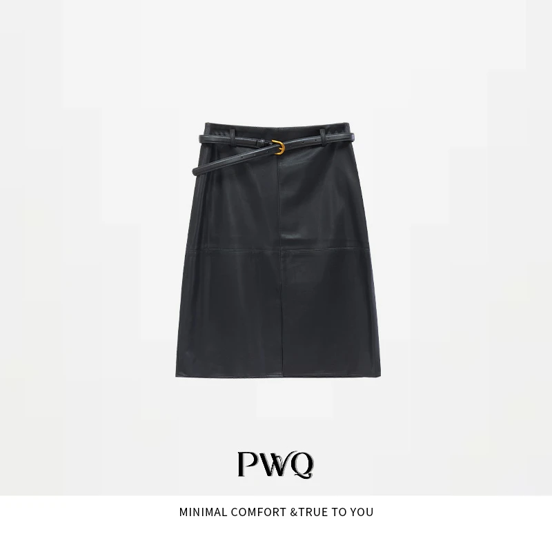 【刚柔并济】半身裙腰带高腰包臀直筒裙MSCC-2582611-QS-QP