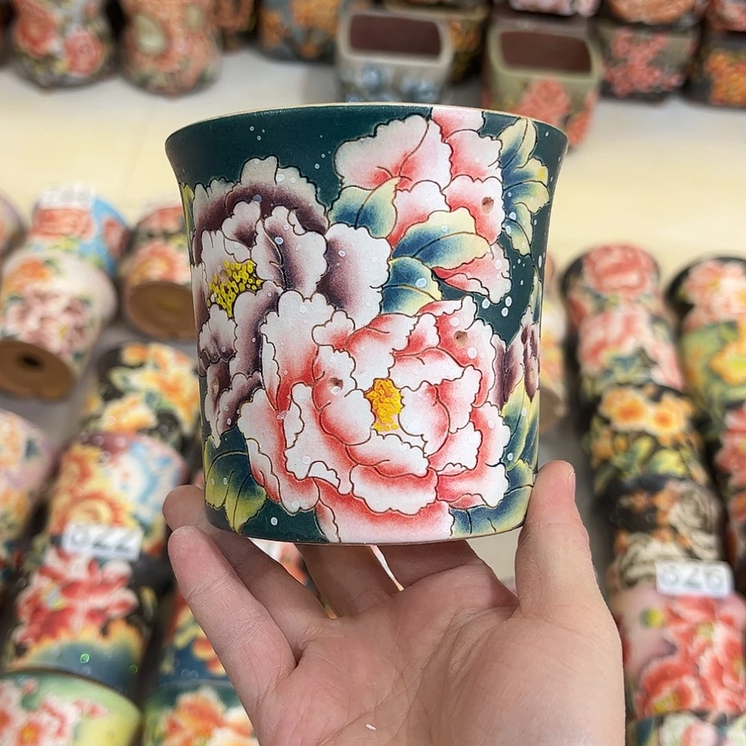 景德镇炫彩手绘口10.5高10