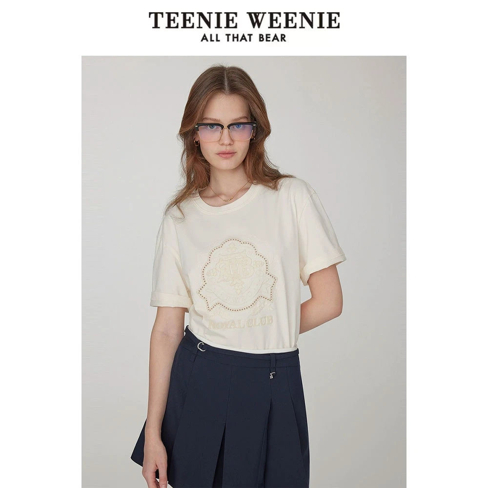*TeenieWeenie小熊女装T恤25夏休闲时髦宽松圆领短袖TTRW252503W