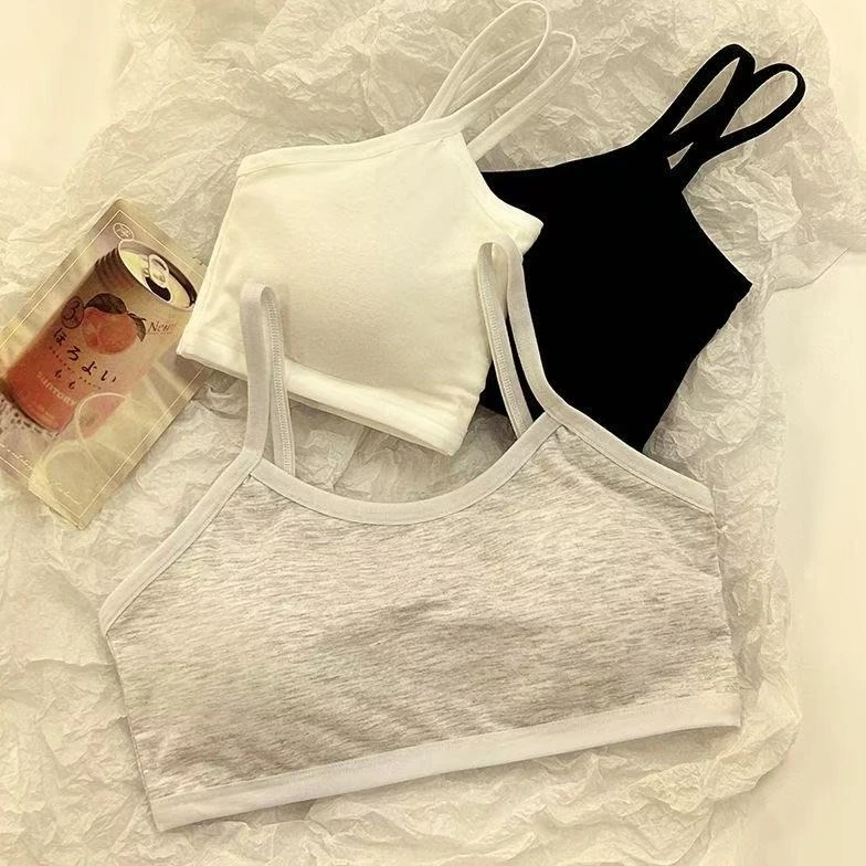 12-18岁内衣女文胸发育期棉质初中生高中学生运动抹胸吊带背心薄