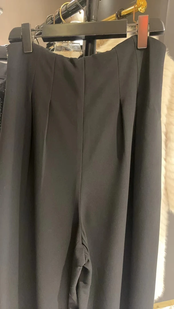 【嘉米拉】背带裤黑色长裤阔腿裤 CK23138