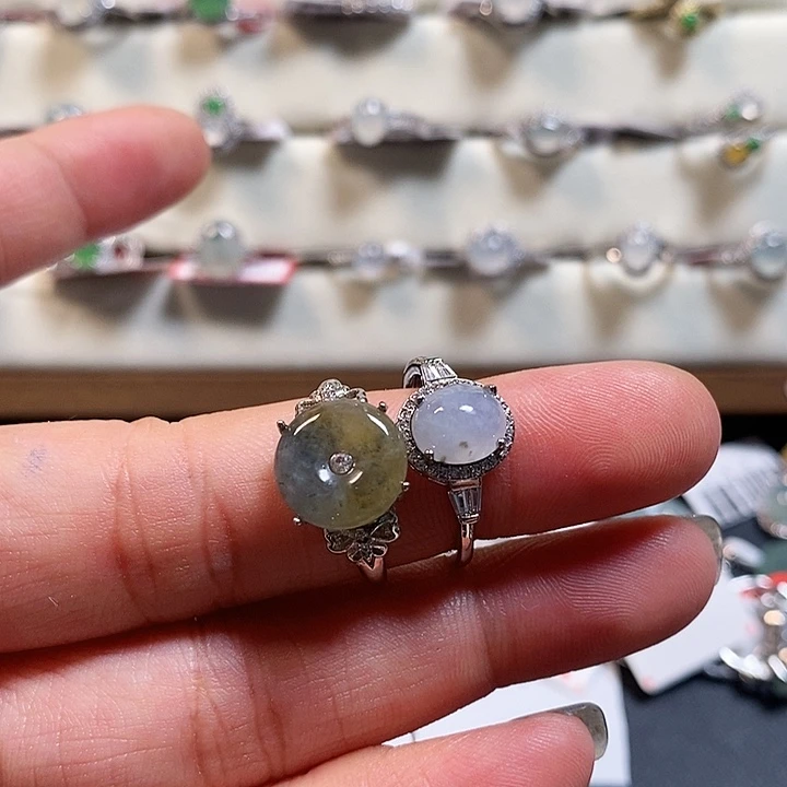 翡翠戒指银S925镶嵌