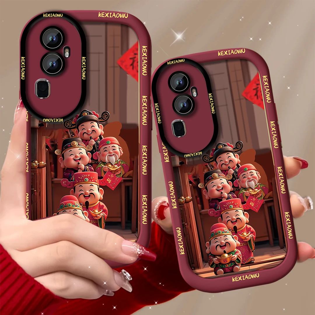 适用【OPPORENO10】新年财神祝福全包喜庆创意防摔泡芙手机壳