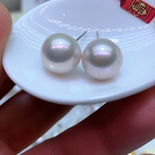 淡水珍珠耳饰银S925镶嵌