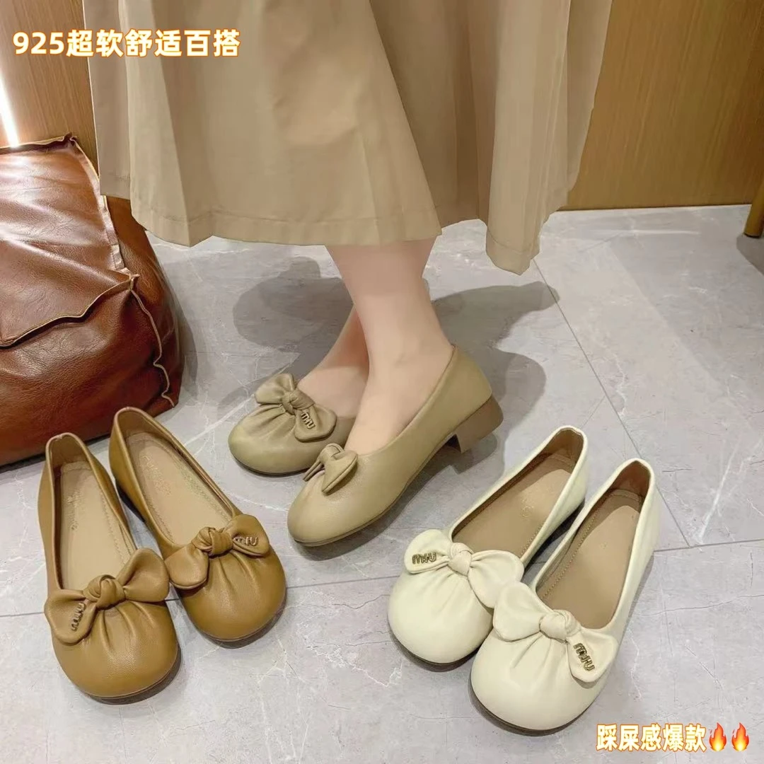 豆豆鞋925新款软底踩屎感舒适百搭豆豆女单鞋一脚蹬四季女鞋