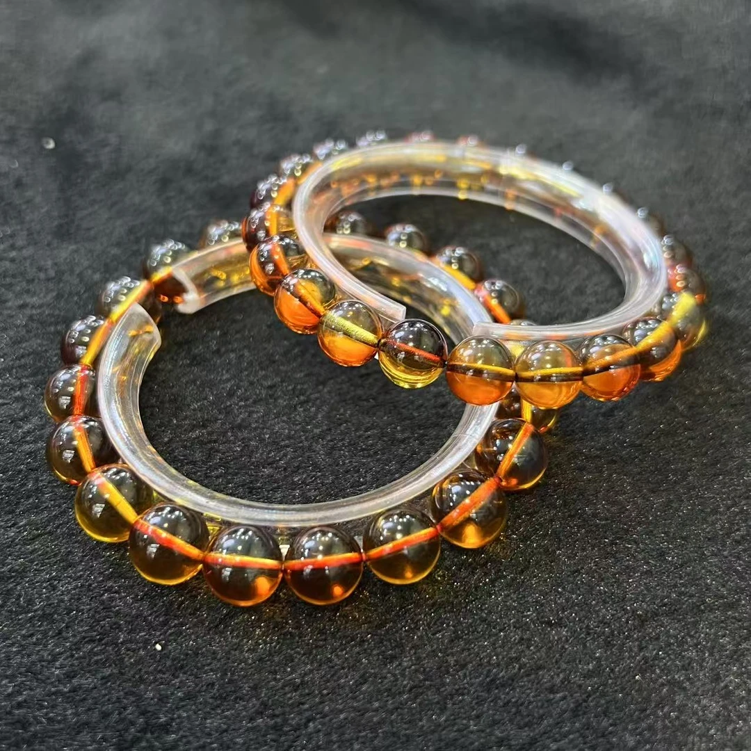 【铭记珠宝】琥珀圆珠单圈手串29-DM116H26【多样性发一件】约9mm