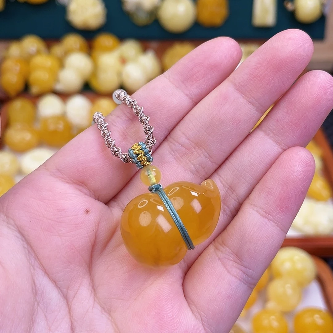 蜜蜡未镶嵌毛衣链蜜蜡