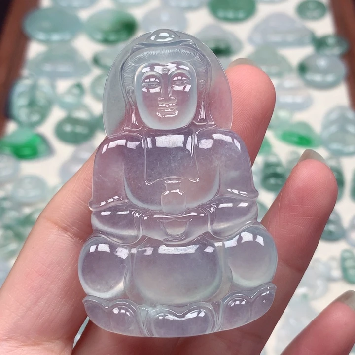 翡翠未镶嵌颈饰高冰正装大观音