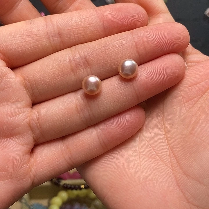 银S925镶嵌淡水珍珠耳饰耳饰