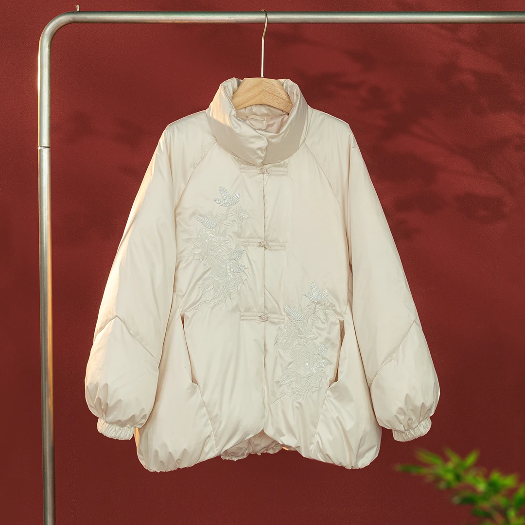 ZHUOXI/着西冬季新中式国风气质优雅保暖羽绒服小个子WC1686