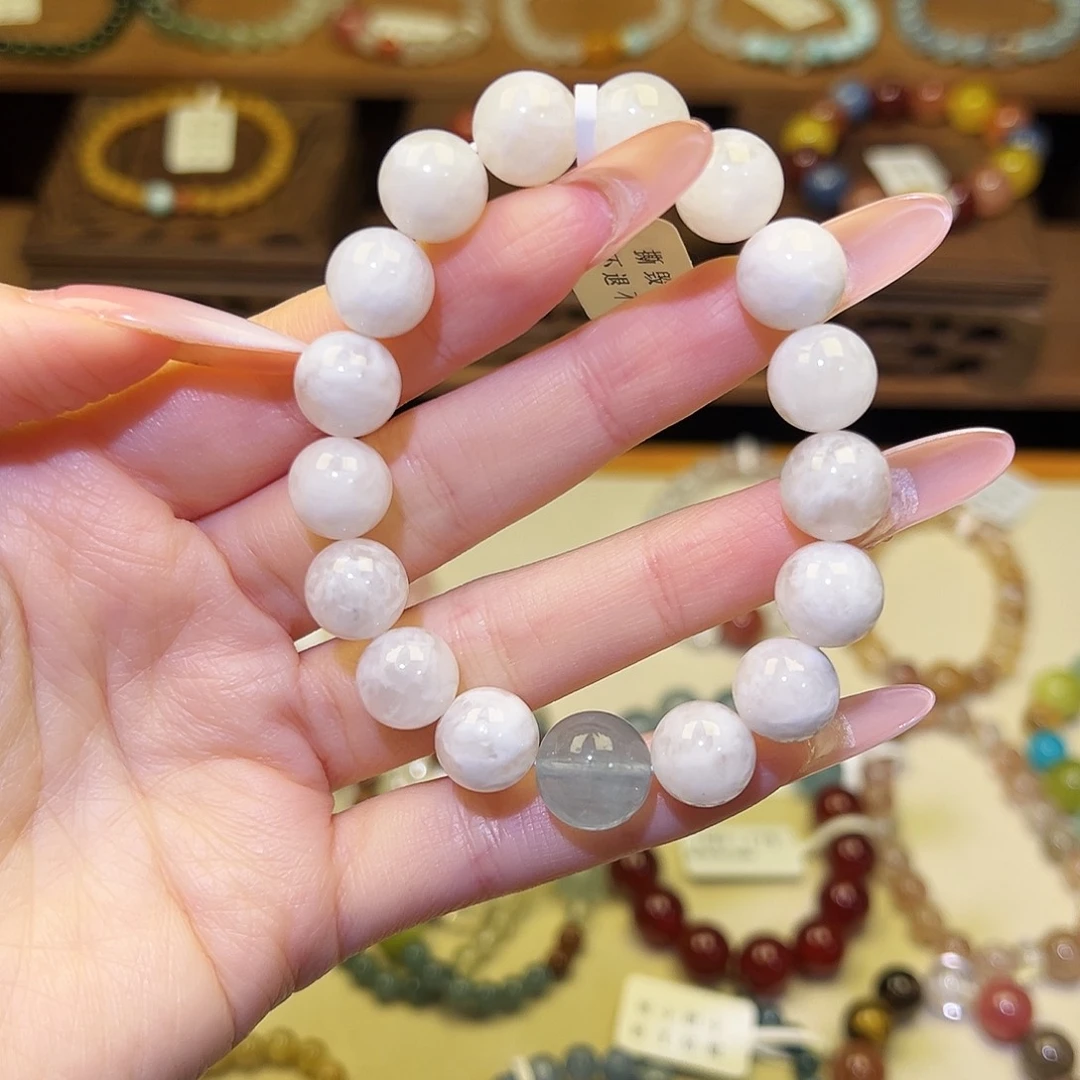 水晶手串银S925镀金镶嵌白雪1571