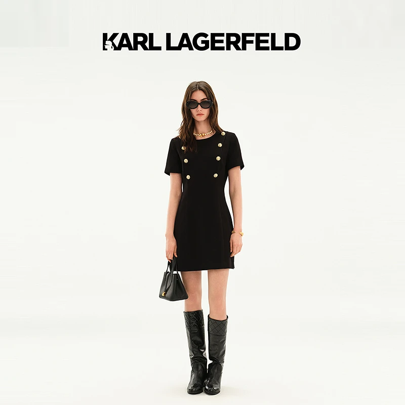 【官方】KARL LAGERFELD卡尔拉格斐2025夏季连衣裙老佛爷M21E1360
