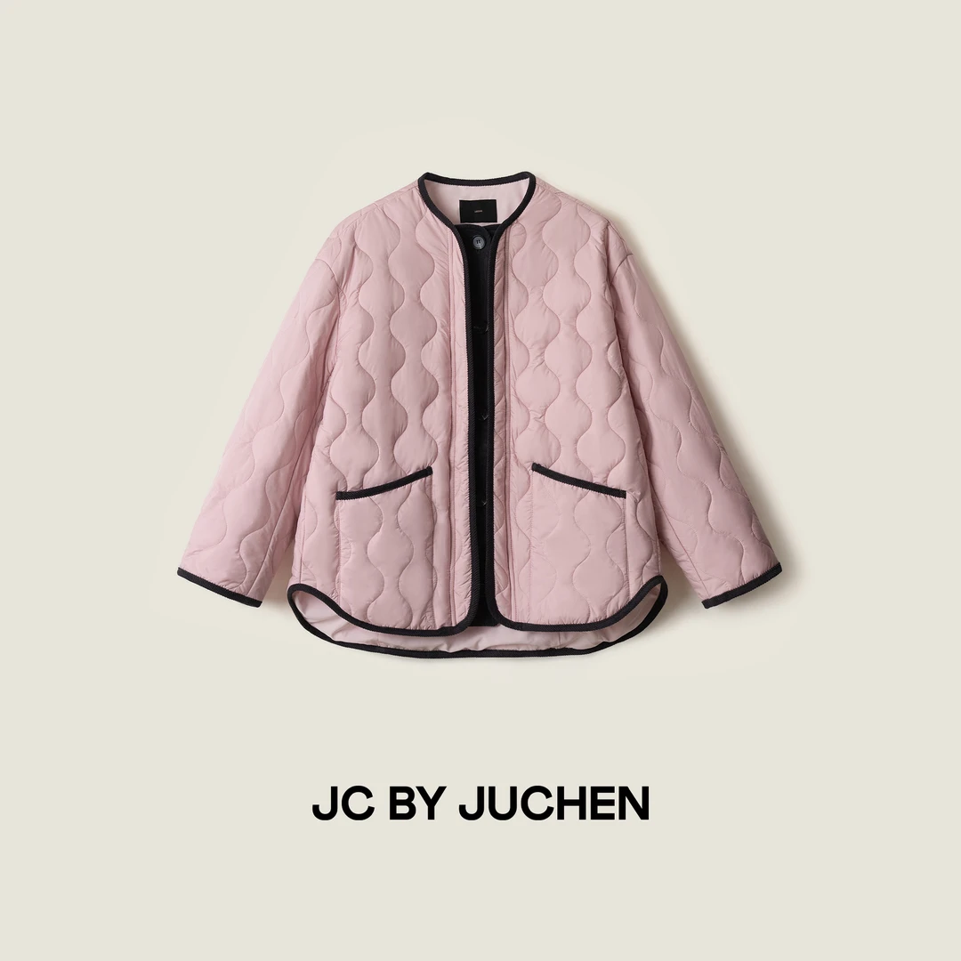 “初雪白桃”秋冬蓄热锁温不臃肿波浪菱格绗缝棉服外套FW085157-210