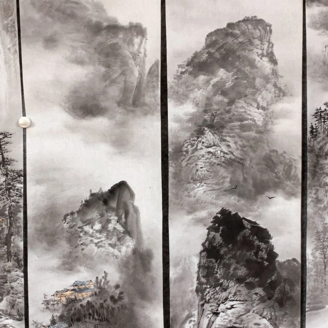 童***员国画山水作品写意