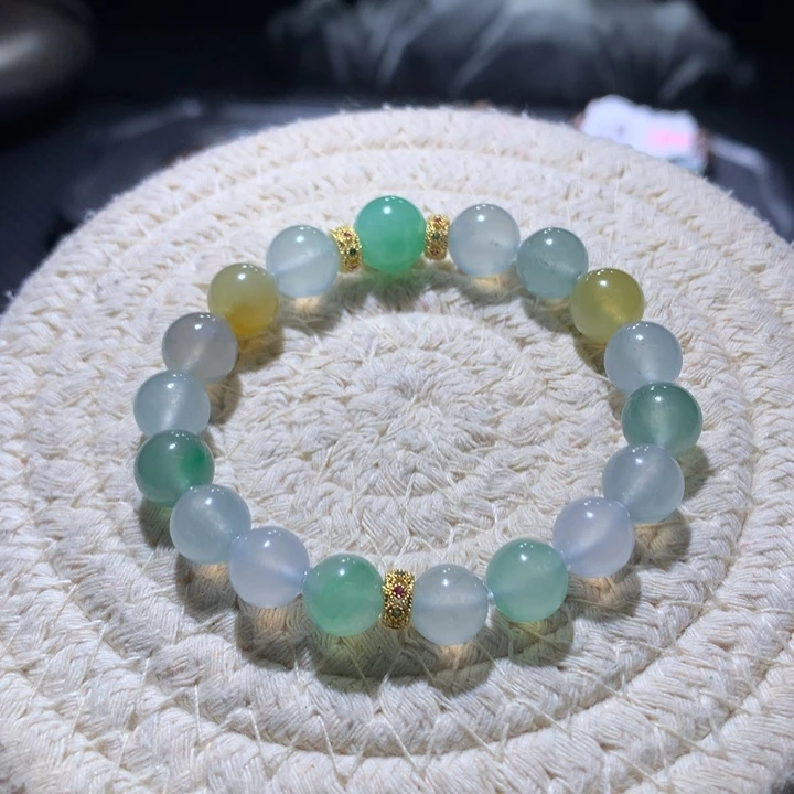 翡翠散珠天然缅a冰种糖果色卡9