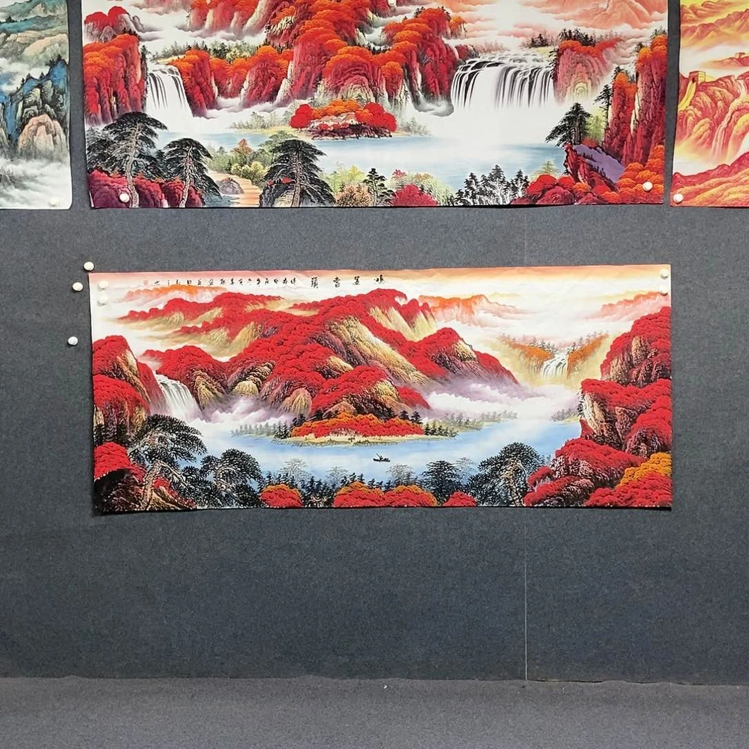 国画小八尺山水一副
