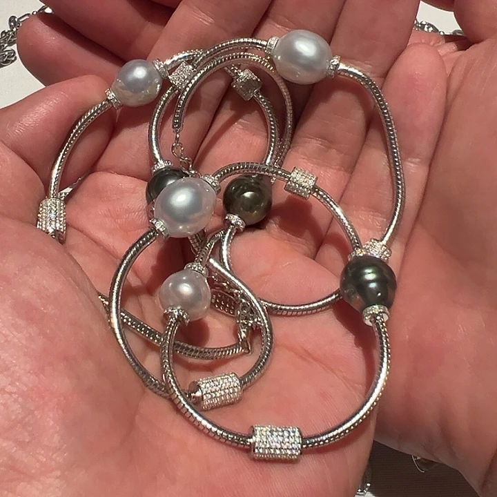 海水珍珠银S925镶嵌颈饰?****?