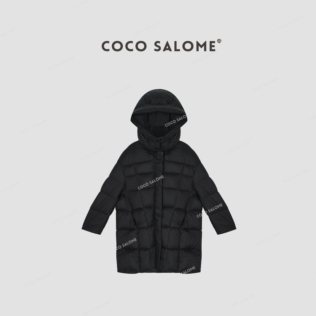 COCO SALOME⑥【泡泡糖】冬季柔软高密防钻绒长款女士羽绒服0923