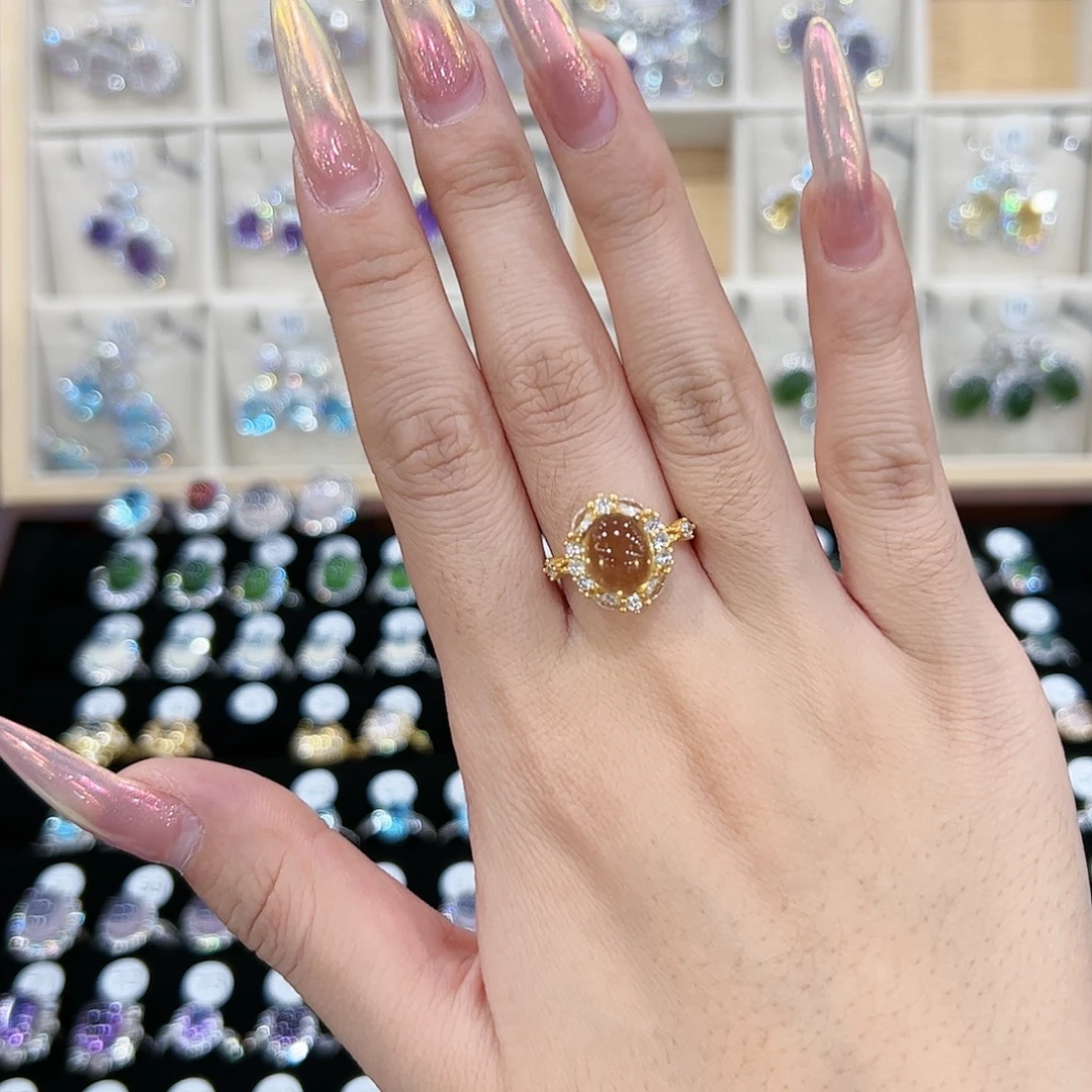 水晶戒指银S925镶嵌