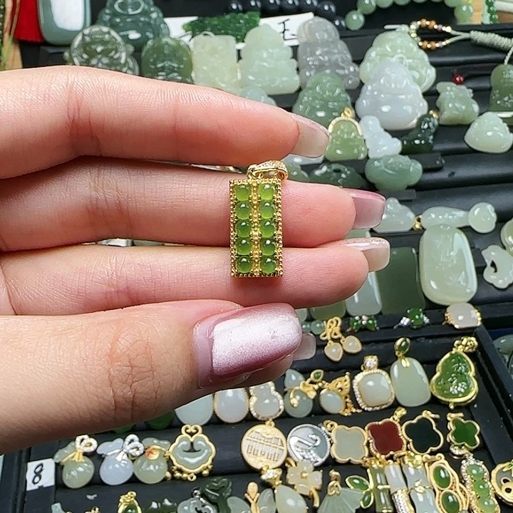 颈饰银S925镶嵌和田玉