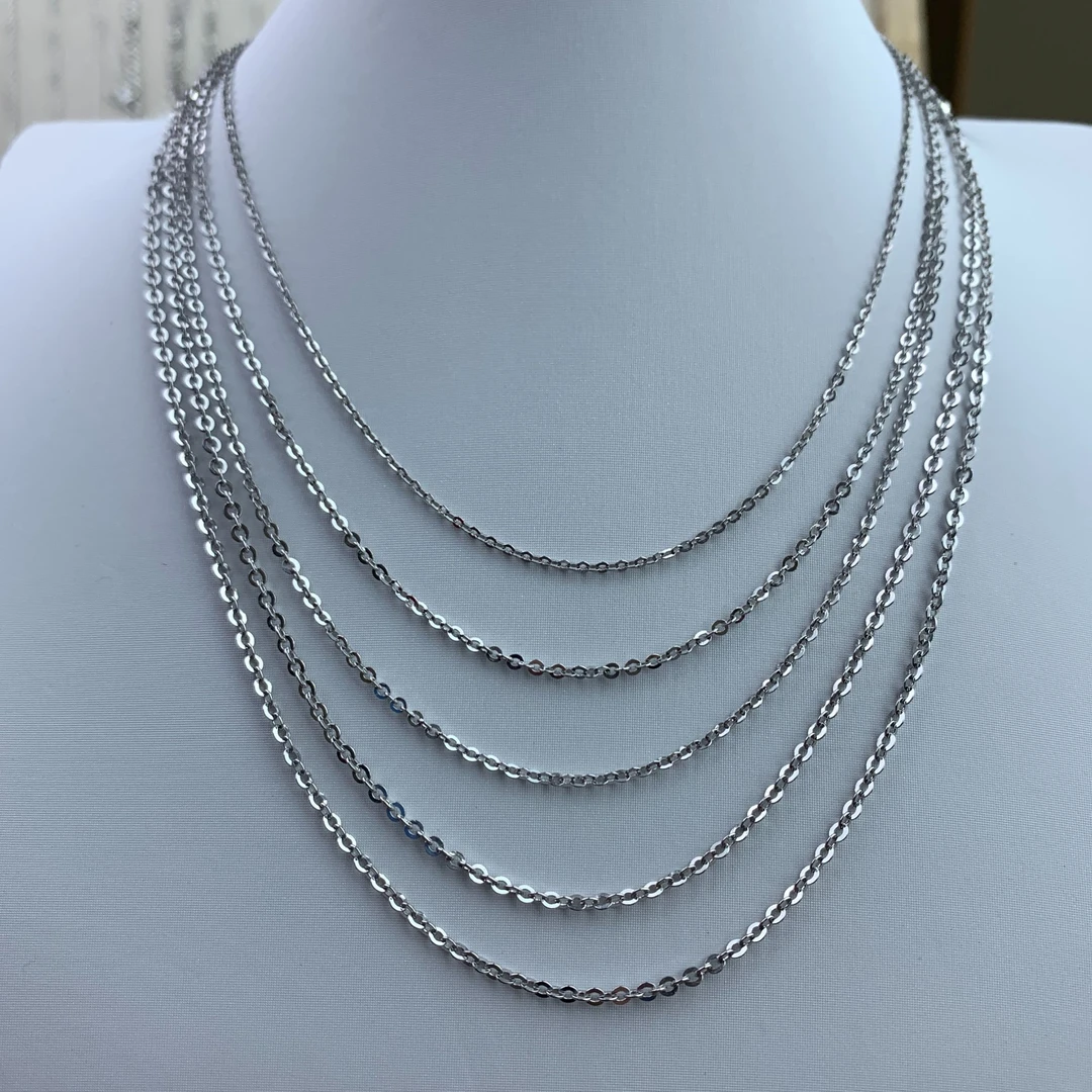 铂金素金闪O链项链（多样性发其一）