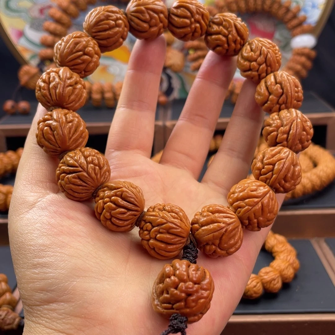 桃核手串芳***面龙纹桃核豹子头