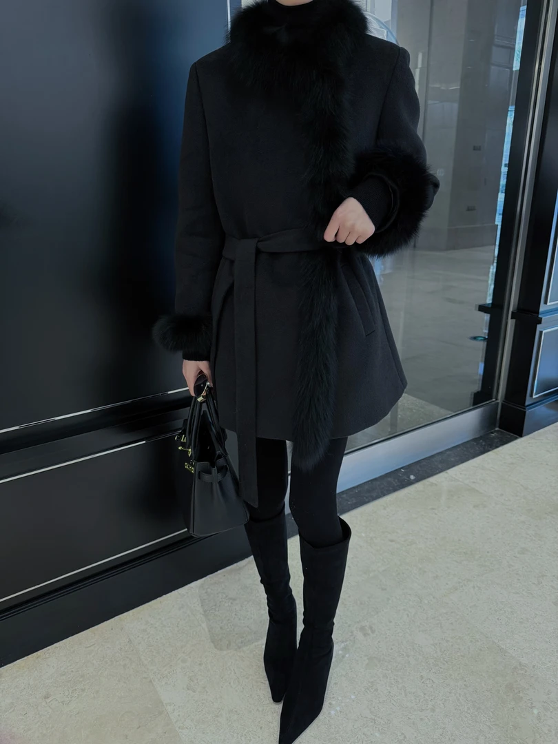 【毛呢外套】JINGJIE 秋冬款气质百搭时尚轻奢风羽绒毛呢外套 59920