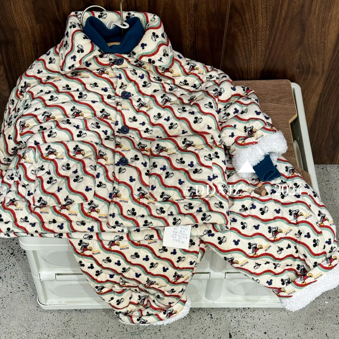 【彩色米奇】滚滚家原创儿童冬季加绒加厚羊羔绒家居服 JJF001