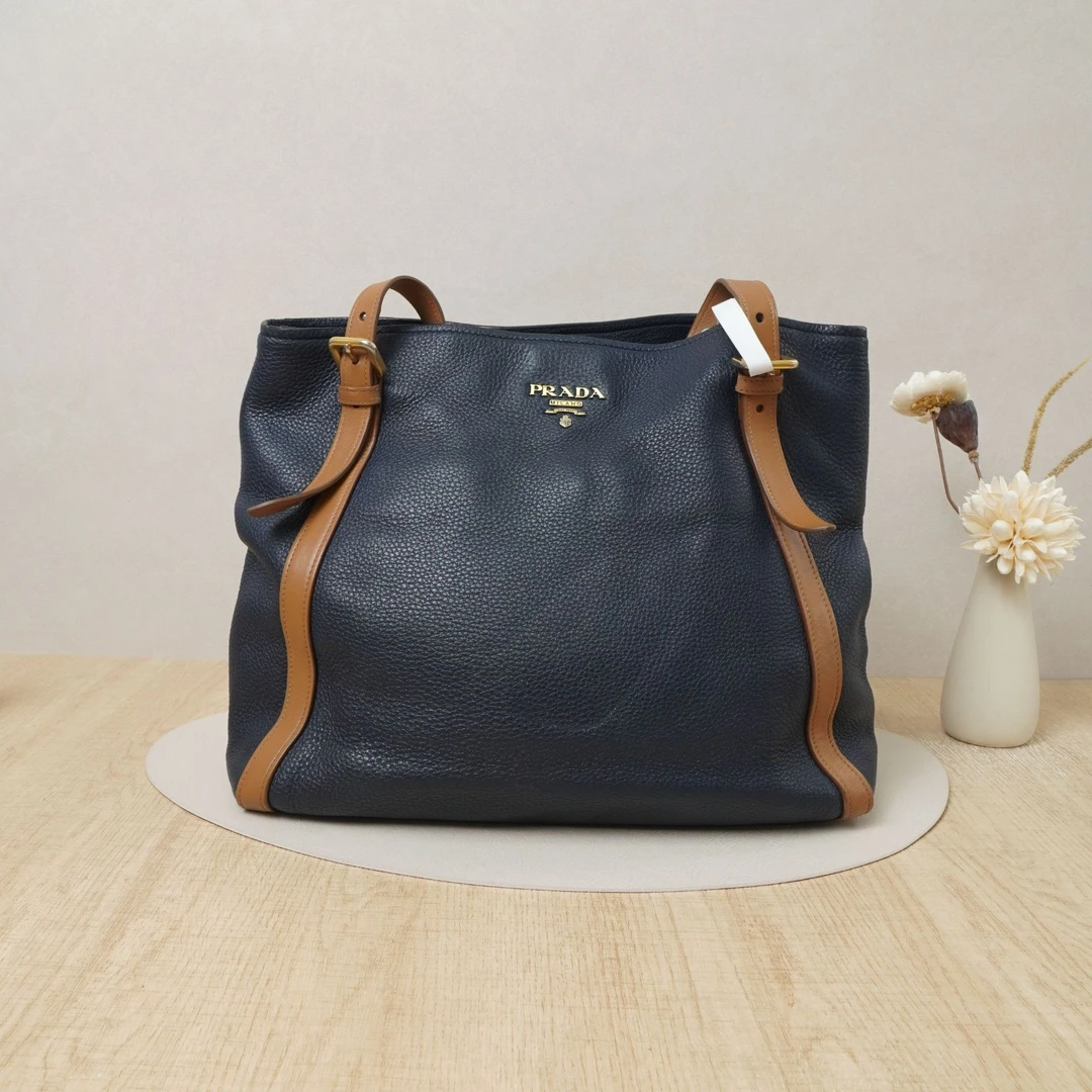 95新 Prada/普拉达 普拉达手提托特包蓝色/DS034925