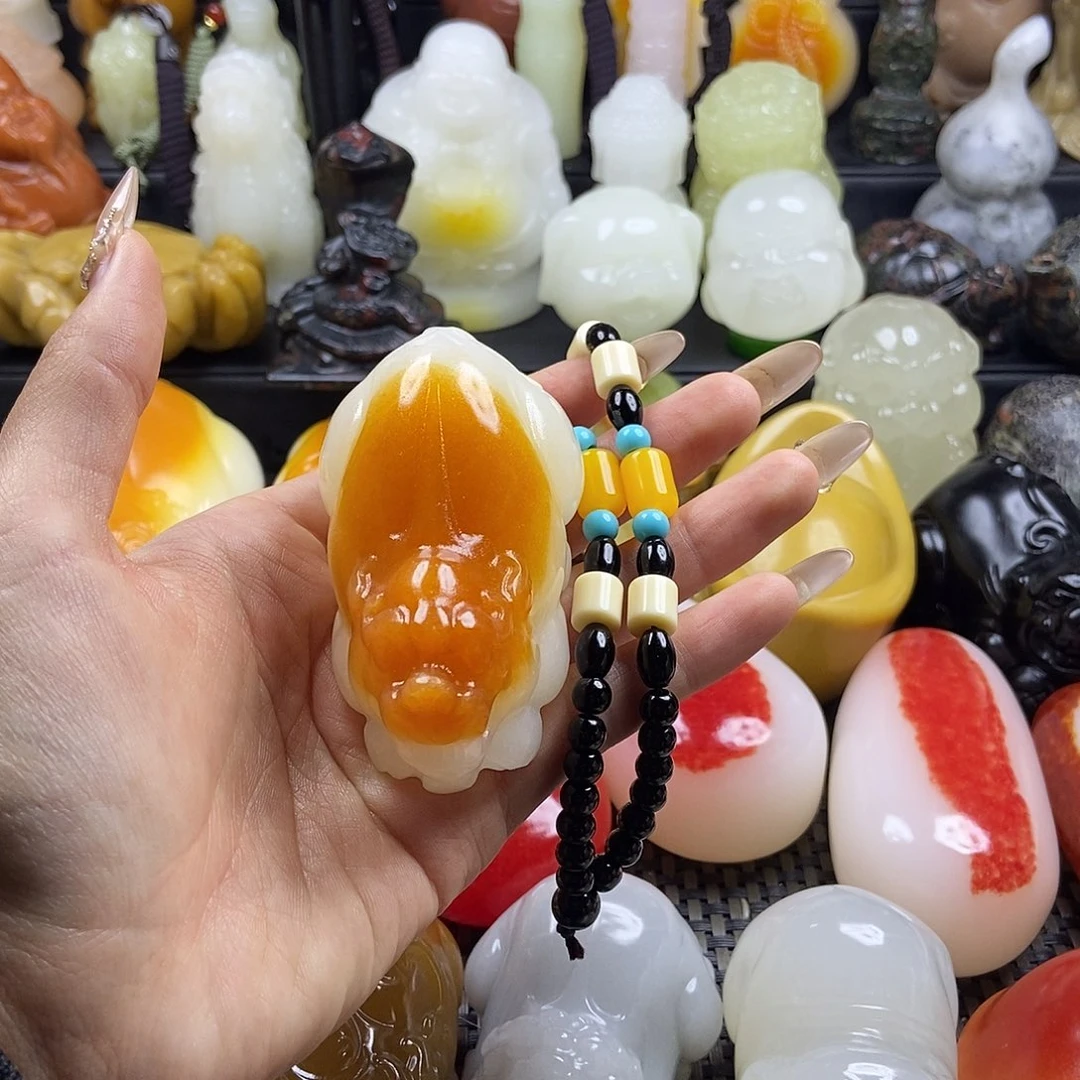 无花朵原石雕刻把件