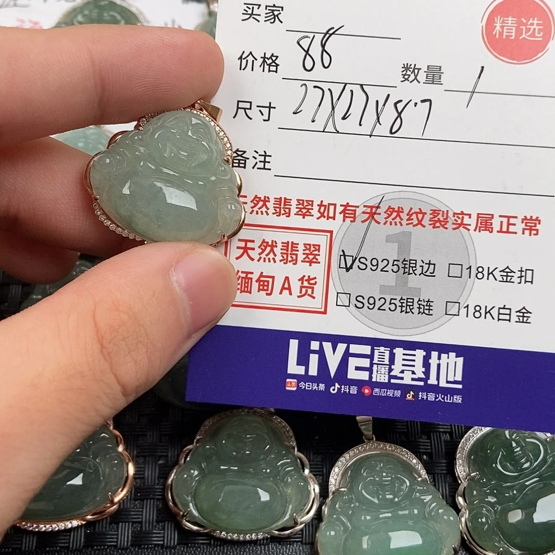 翡翠银S925镶嵌颈饰