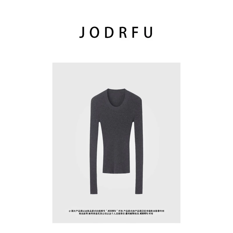 JODRFU【U领】扬子纱120S精纺绵羊毛2025新款长袖雅丹风穿搭