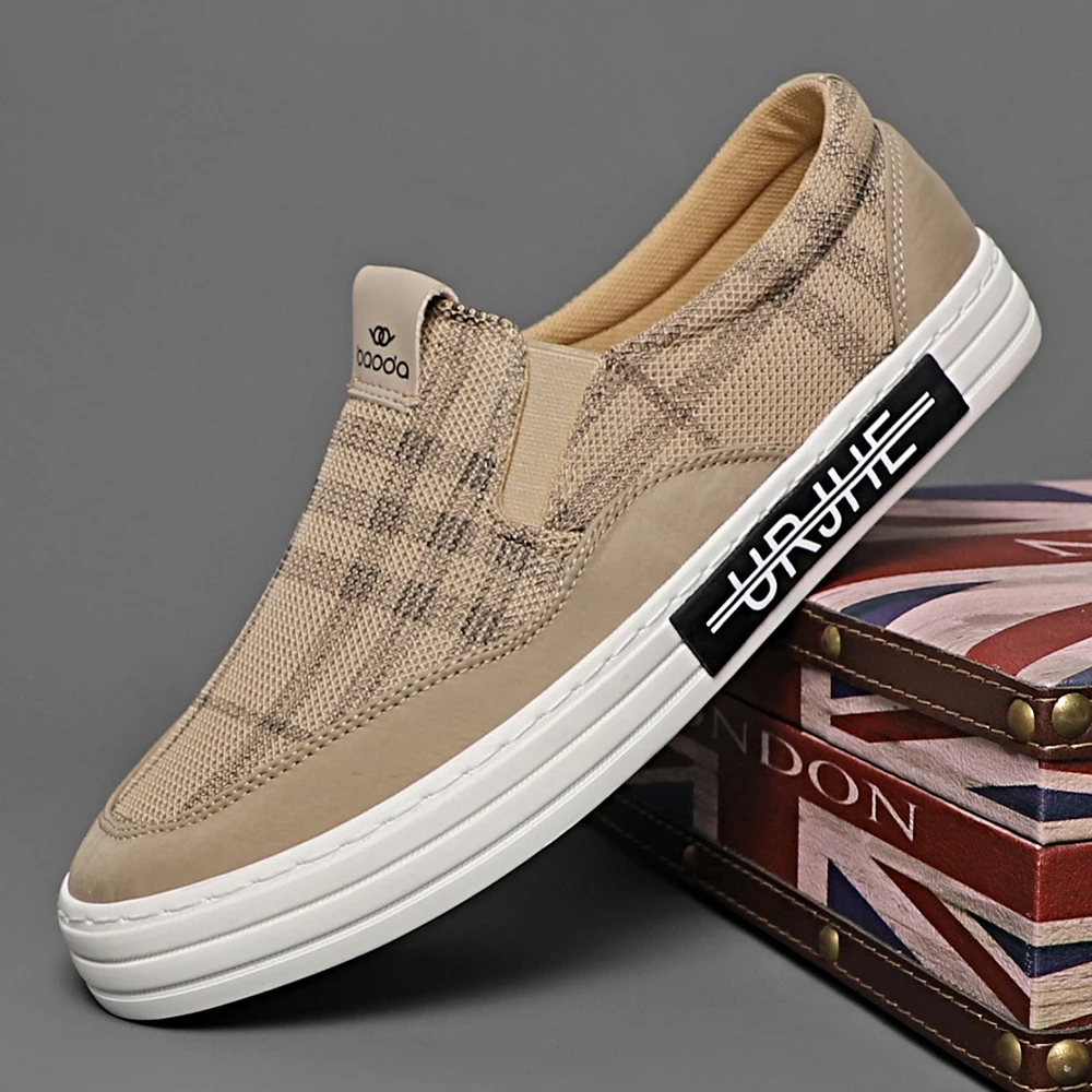 25022 男鞋夏季新款透气网面一脚蹬布鞋休闲百搭懒人鞋男士软底鞋